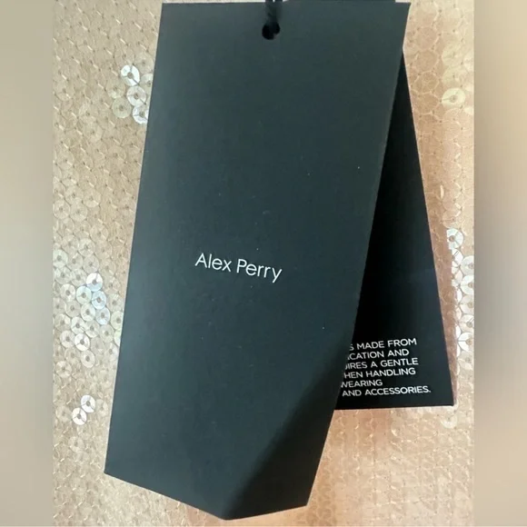 NWT Alex Perry nude sequin long sleeve midi cocktail dress US 6 $2750 Retail - Picture 11 of 13